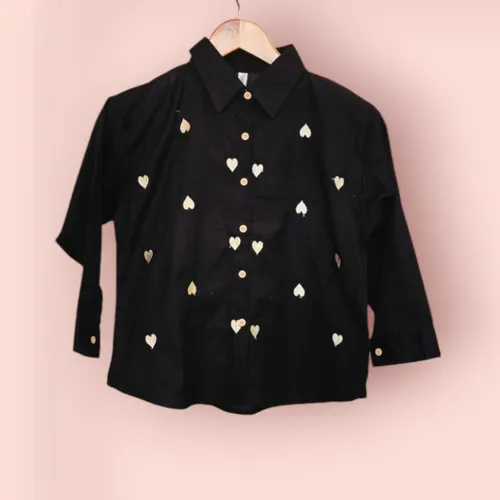 ColorPlay Cotton Shirts: Solid Staples & Heart Embroidery Collection